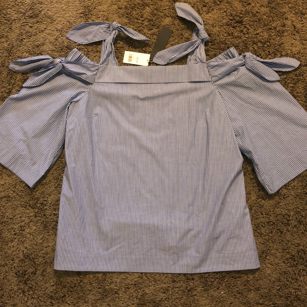 White and Blue Striped Shirt